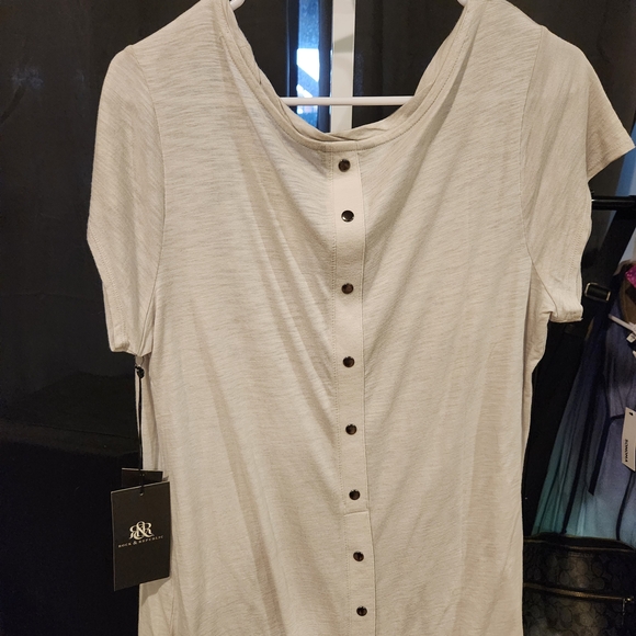 Rock & Republic Floral Skull Graphic Tee - White and Purple - Picture 2 of 3